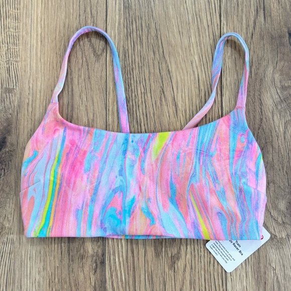 NWT Lululemon Wunder Train Strappy Racer Bra Size 2 C/D Cup In Prism Marble - Picture 1 of 7